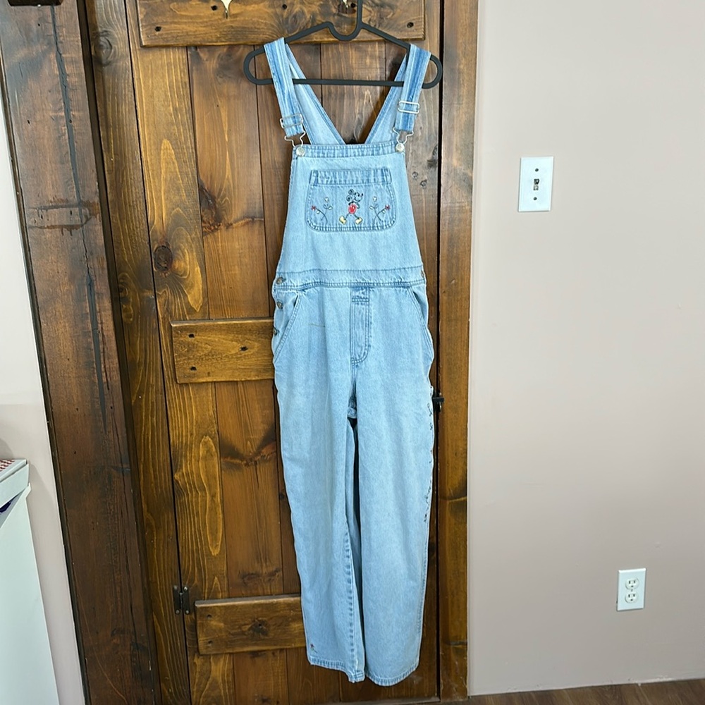 Disney Store Mickey Mouse Women's Light Blue Denim Overalls